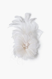 Camellia Flower Brooch White
