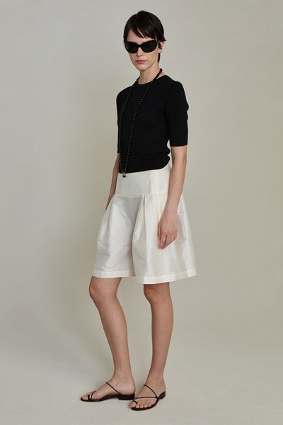 Techno Taffeta Long Shorts Pearl