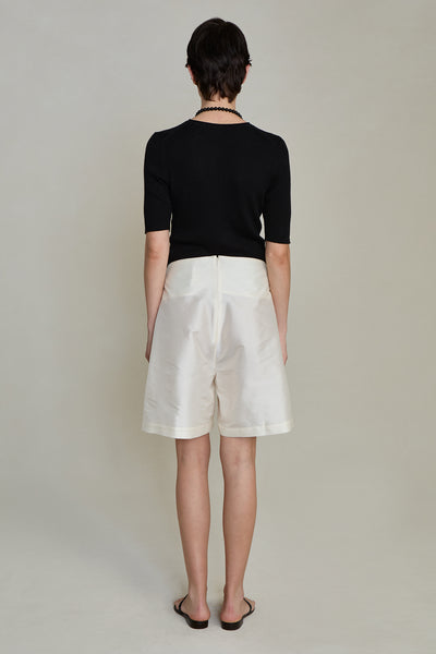 Techno Taffeta Long Shorts Pearl