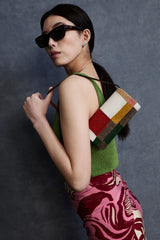 Beaded Silk Clutch Patchwork