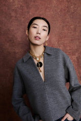 Padlock Necklace Black Horn
