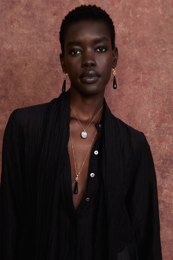 Messina Necklace Black Agate