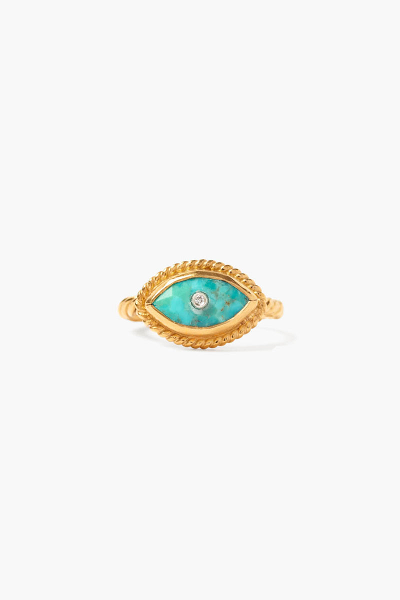 Twist Evil Eye Ring Turquoise