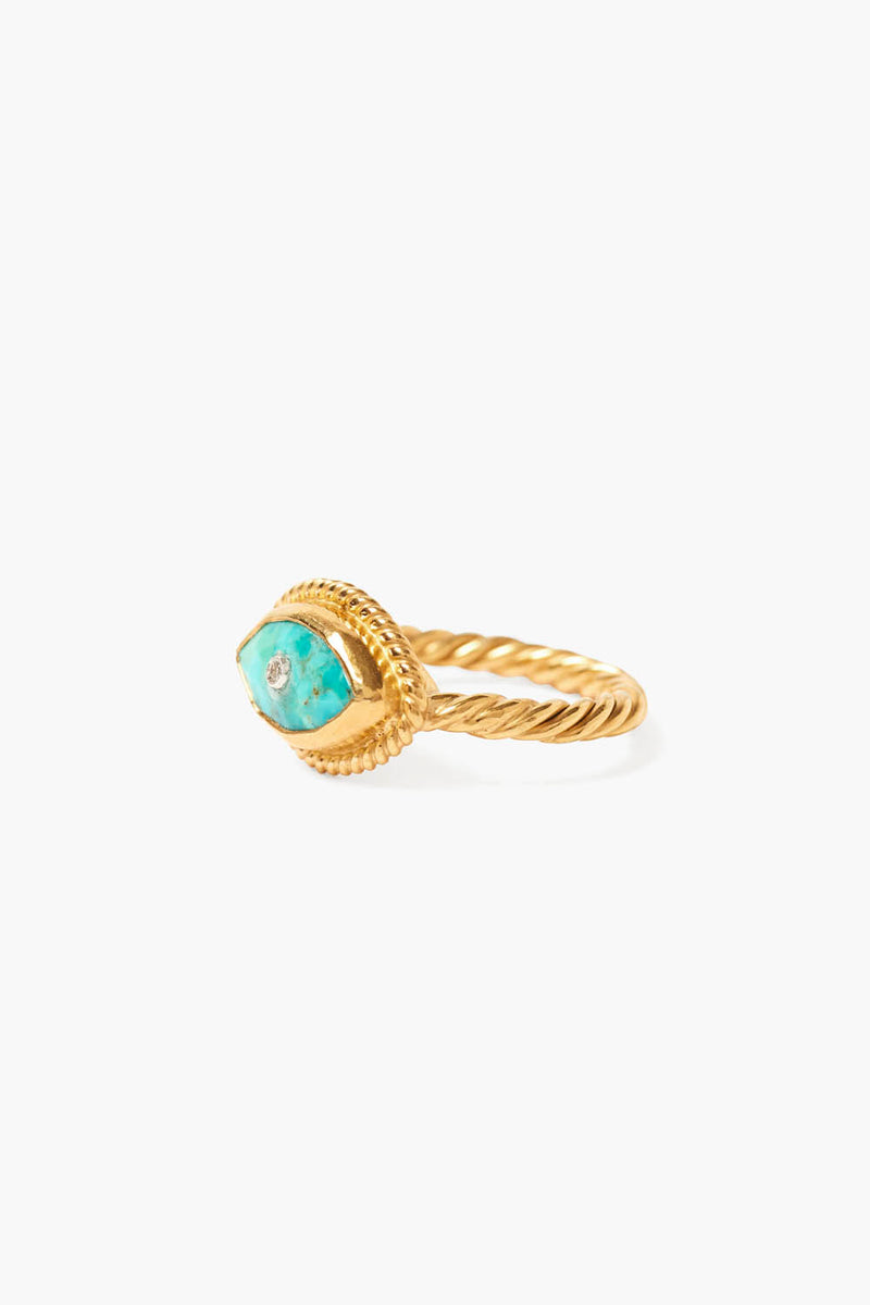 Twist Evil Eye Ring Turquoise