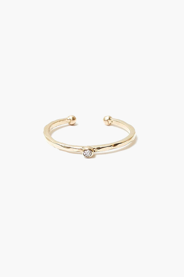 14k White Diamond Toe Ring