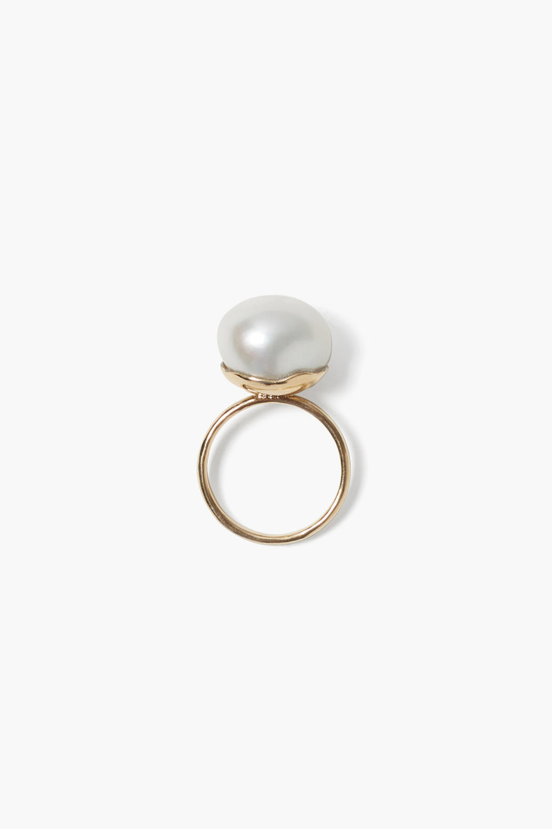 14k Monaco Ring White Pearl