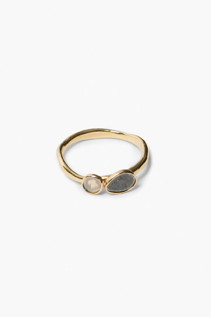 chan luu 14k Duo Sliced Diamond Ring Gold Rings