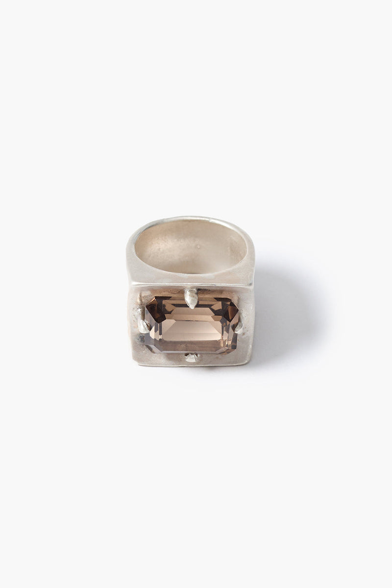 Curve Ring Smoky Quartz