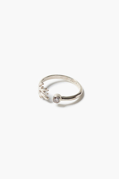 Diamond Branch Ring Silver