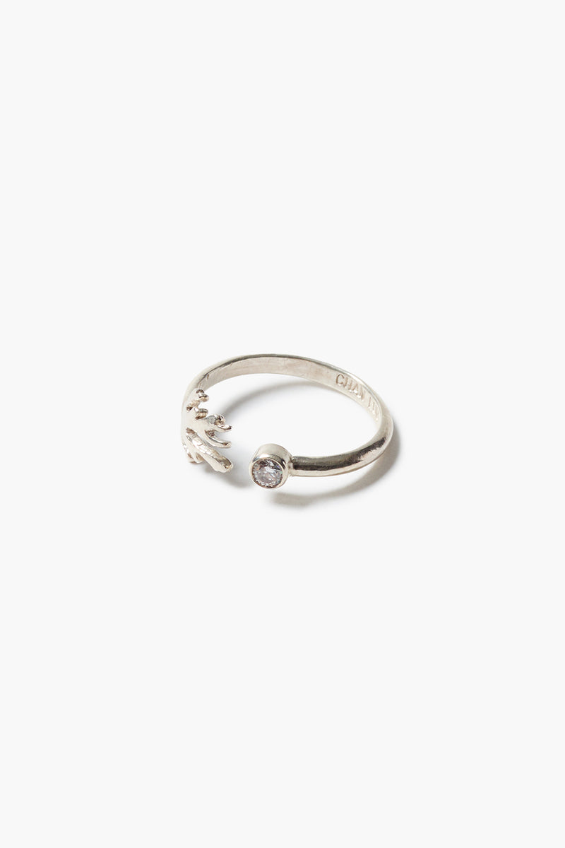 Diamond Branch Ring Silver