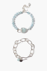 Luna Bracelet Set Aquamarine
