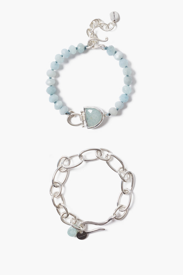 Luna Bracelet Set Aquamarine