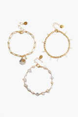 Pearl & Coin Bracelet Set