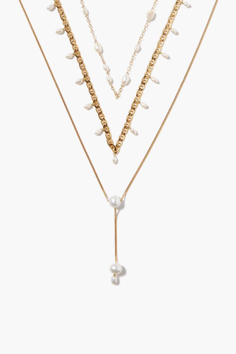 Pearl Trio Necklace Set