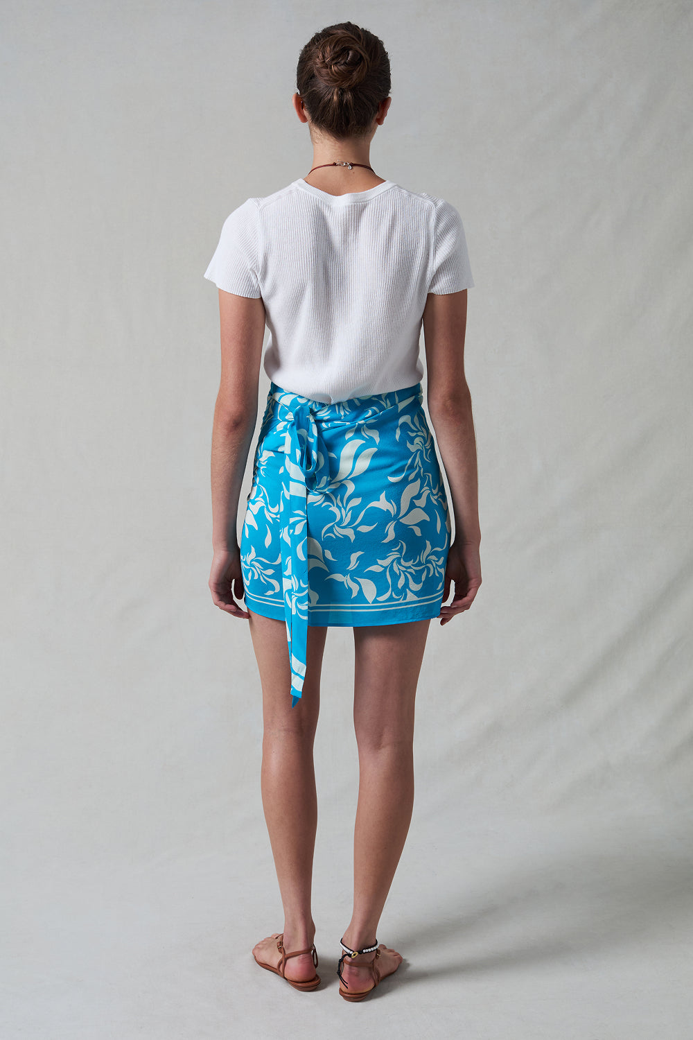 Silk Mini Wrap Skirt Turquoise – Chan Luu