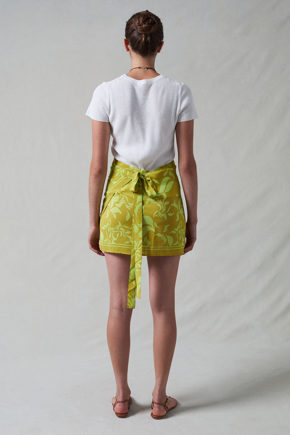 Silk Mini Wrap Skirt Soleil