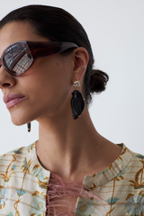Dove Earrings Black Obsidian