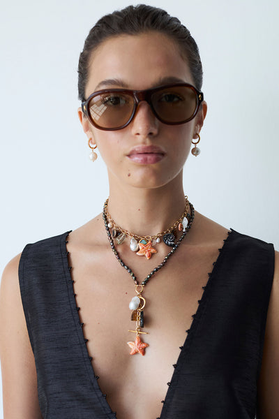 Starfish Charm Necklace Multi