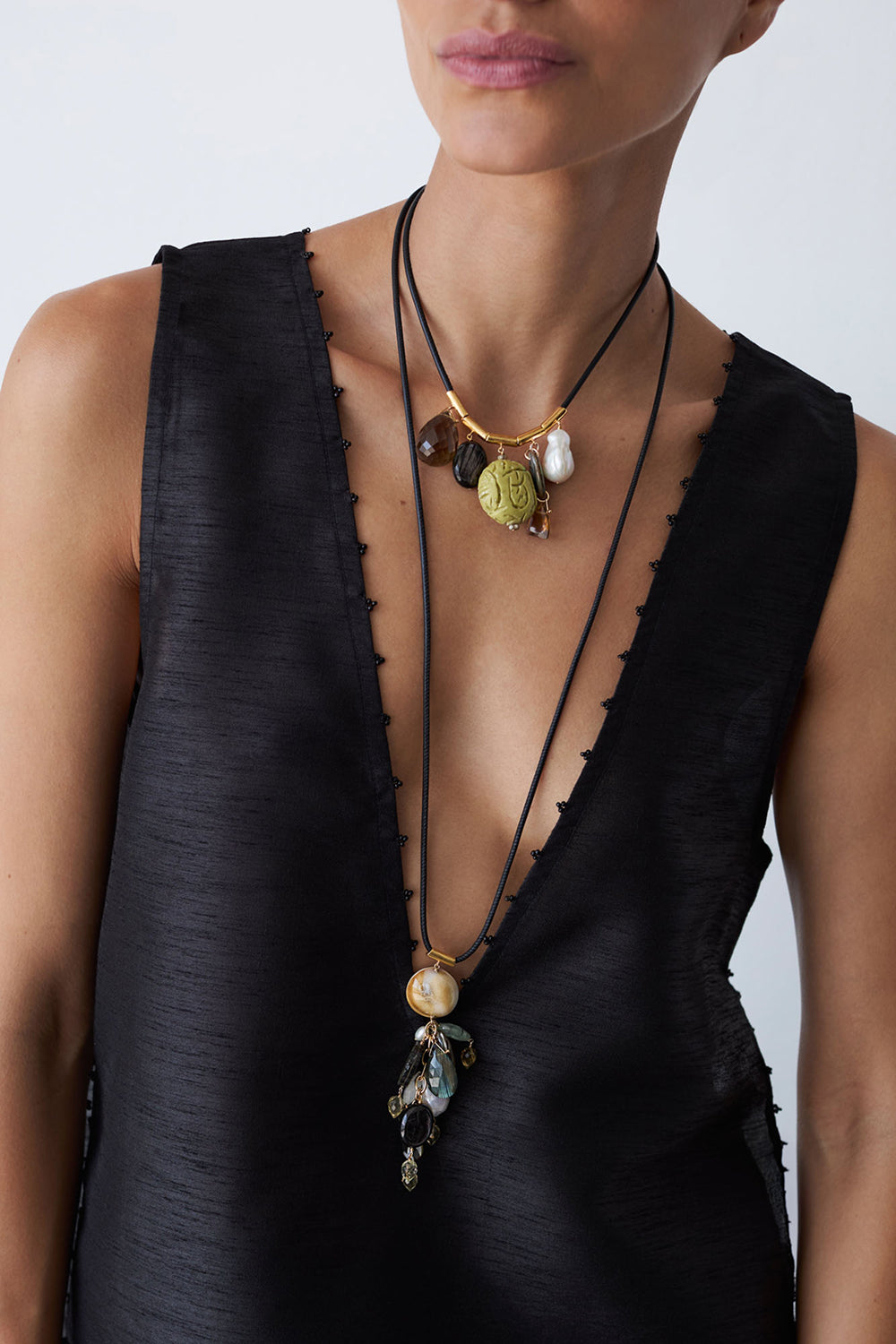 Serpentine Charm Necklace Multi