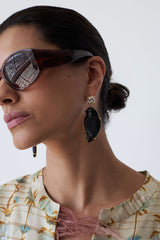 Dove Earrings Black Obsidian