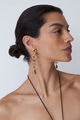 Fishbone Tiered Earrings Quartz