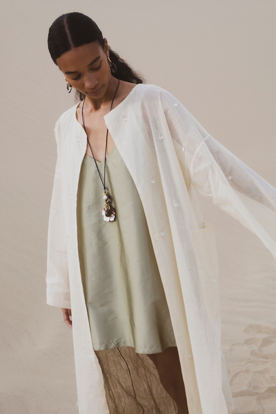 Chandelier Paper Trench Eggshell