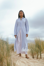 Wave Shirt Dress Blue Stripe