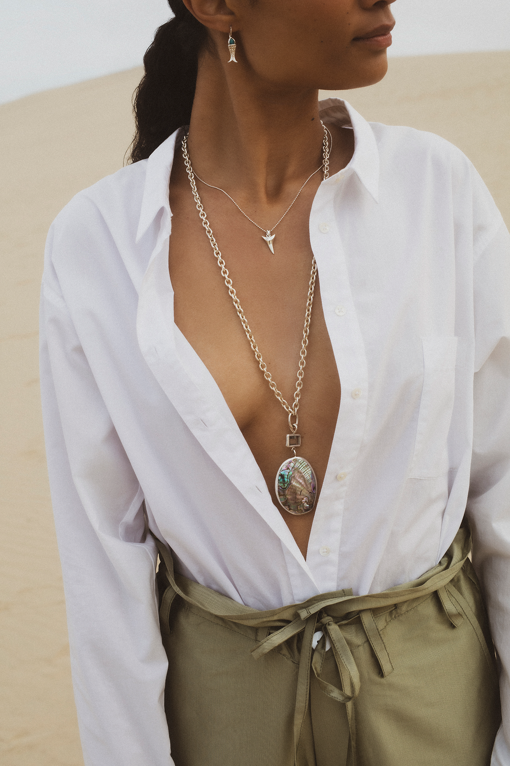 Mako Diamond Necklace Silver – Chan Luu