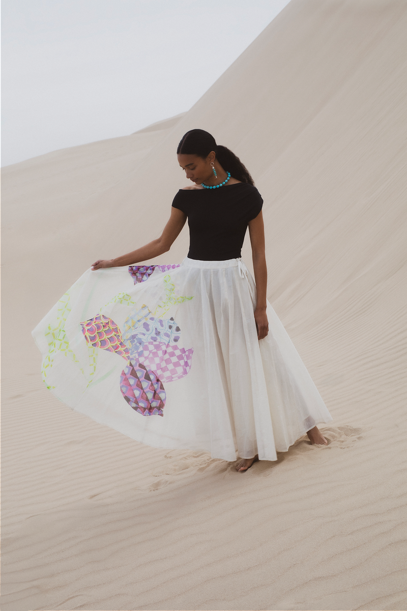 Aquarelle Skirt Eggshell