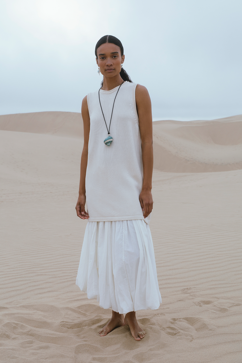 Million Pleats Bubble Skirt Natural