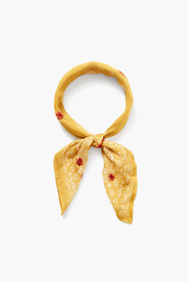 Golden Apricot Embroidered Bandana