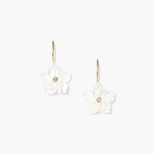 14k Plumeria Earrings White MOP – Chan Luu