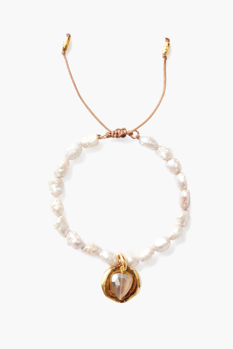 Moonstone & Pearl Ostra Bracelet