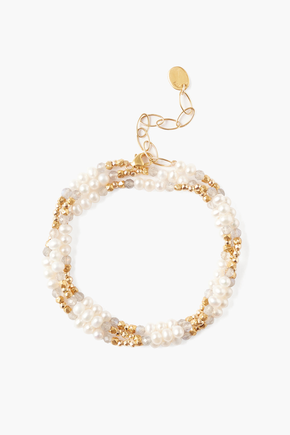 Antica Triple Naked Wrap Bracelet White Pearl