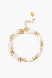 Antica Triple Naked Wrap Bracelet White Pearl