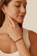 Brown Mix & Gold Heishi Bracelet