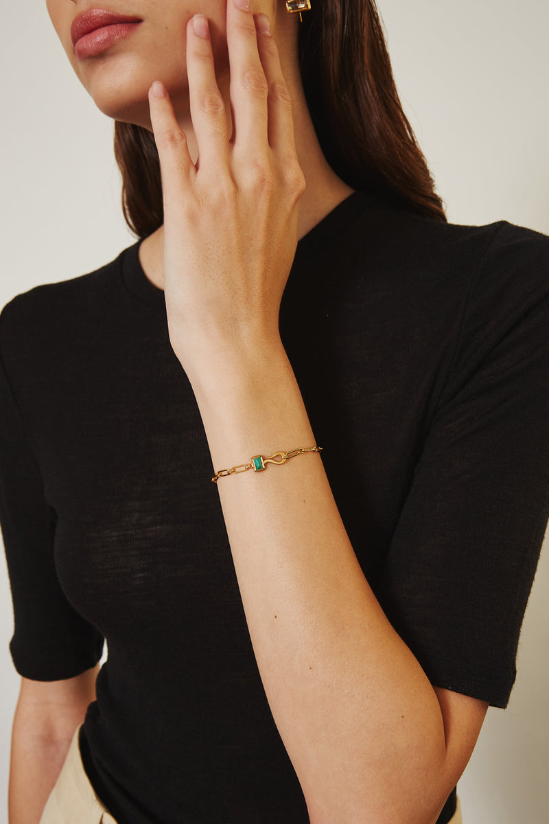 Turquoise Odyssey Paperclip Bracelet