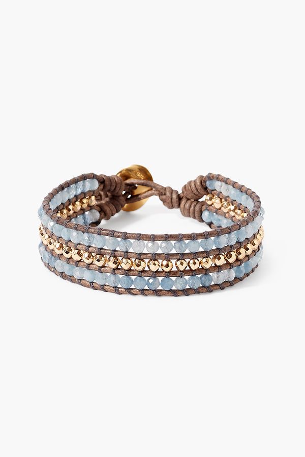 Sedona Cuff Wrap Bracelet Aquamarine