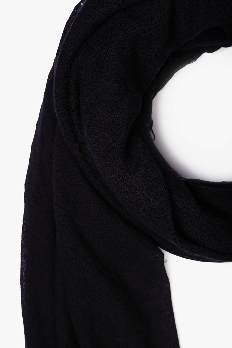 Black Cashmere and Silk Scarf by Chan Luu | Black