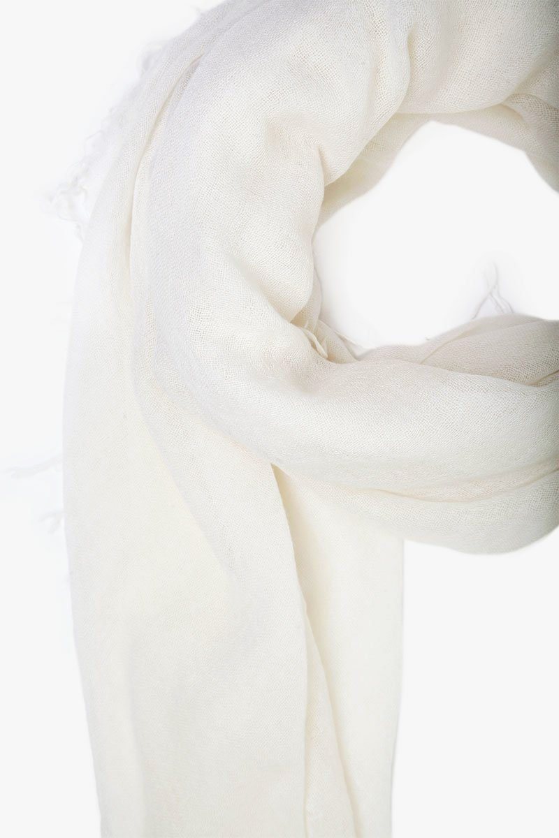 Eggshell Cashmere & Silk Scarf | Chan Luu