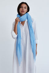 Baby Blue Cashmere and Silk Scarf