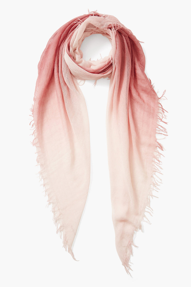 Dusty Rose Dip-Dyed Cashmere and Silk Scarf