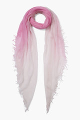 Rose Pink Dip-Dyed Cashmere and Silk Scarf