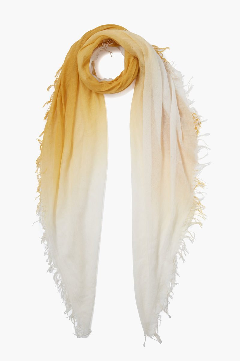 Honey Dip-Dyed Cashmere and Silk Scarf