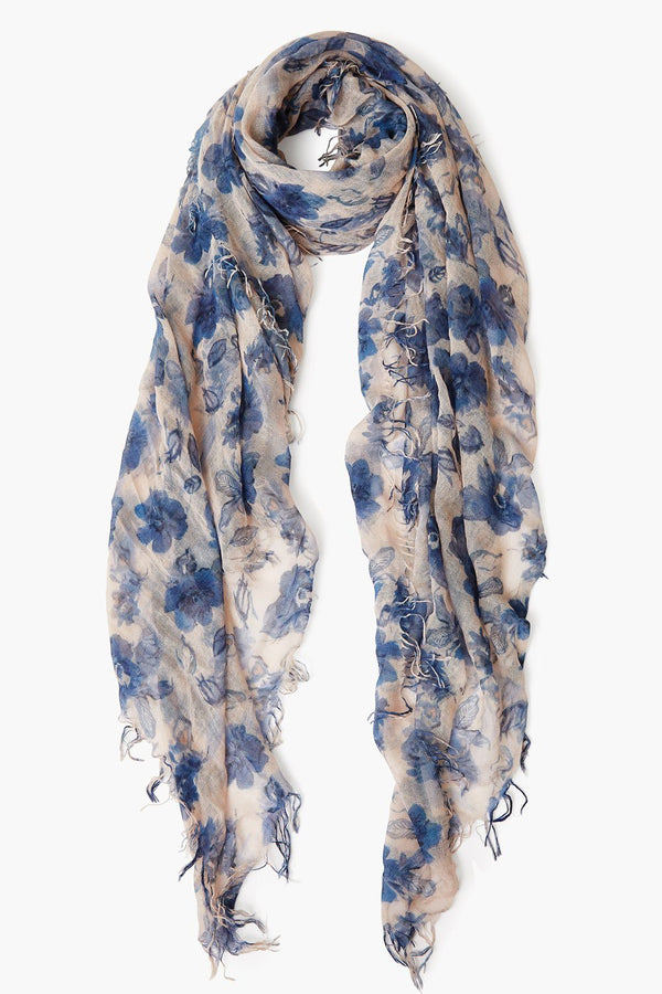 Night Blue Monogram Denim wool-silk shawl For Sale at 1stDibs