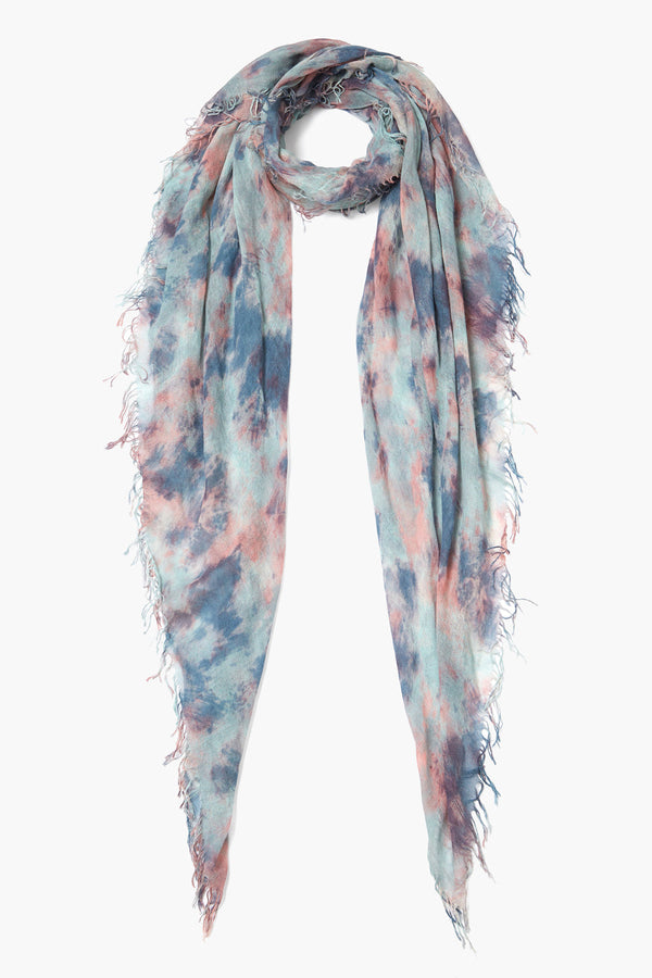Bluefin Watercolor Cashmere and Silk Scarf