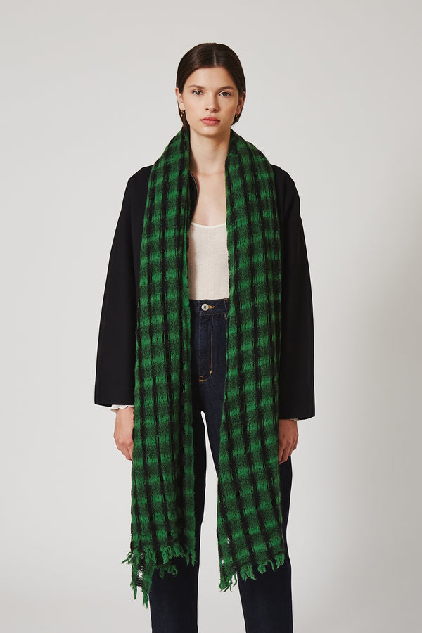 Ivy Checkered Wool Scarf