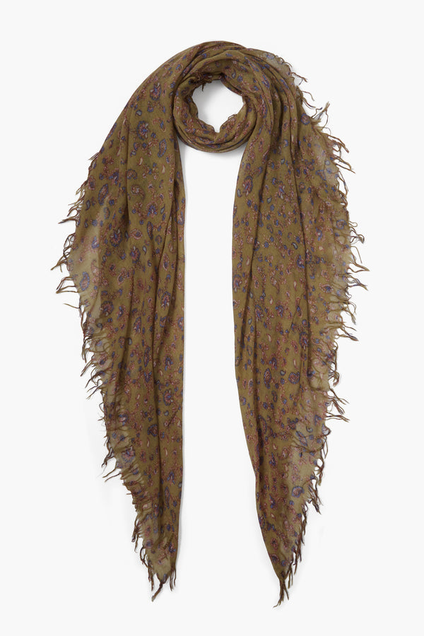 Grass Roots Paisley Cashmere and Silk Scarf