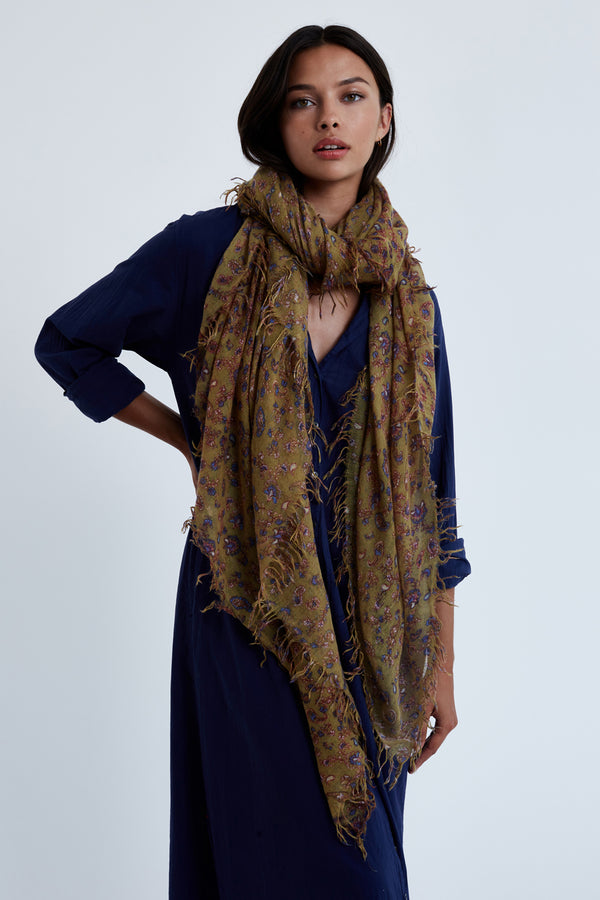 Chan Luu, Indigo Blue French Floral Cashmere and Silk Scarf – Snapdragon  Designs