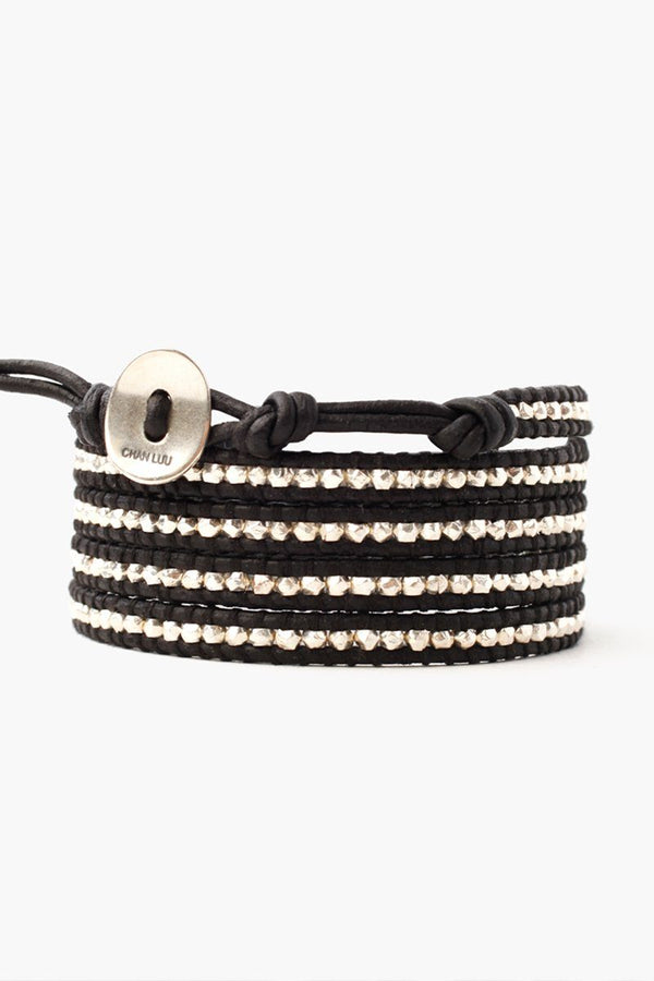 Bushido Leather Wrap Bracelet | Handmade Fine Jewelry | Ebru Jewelry